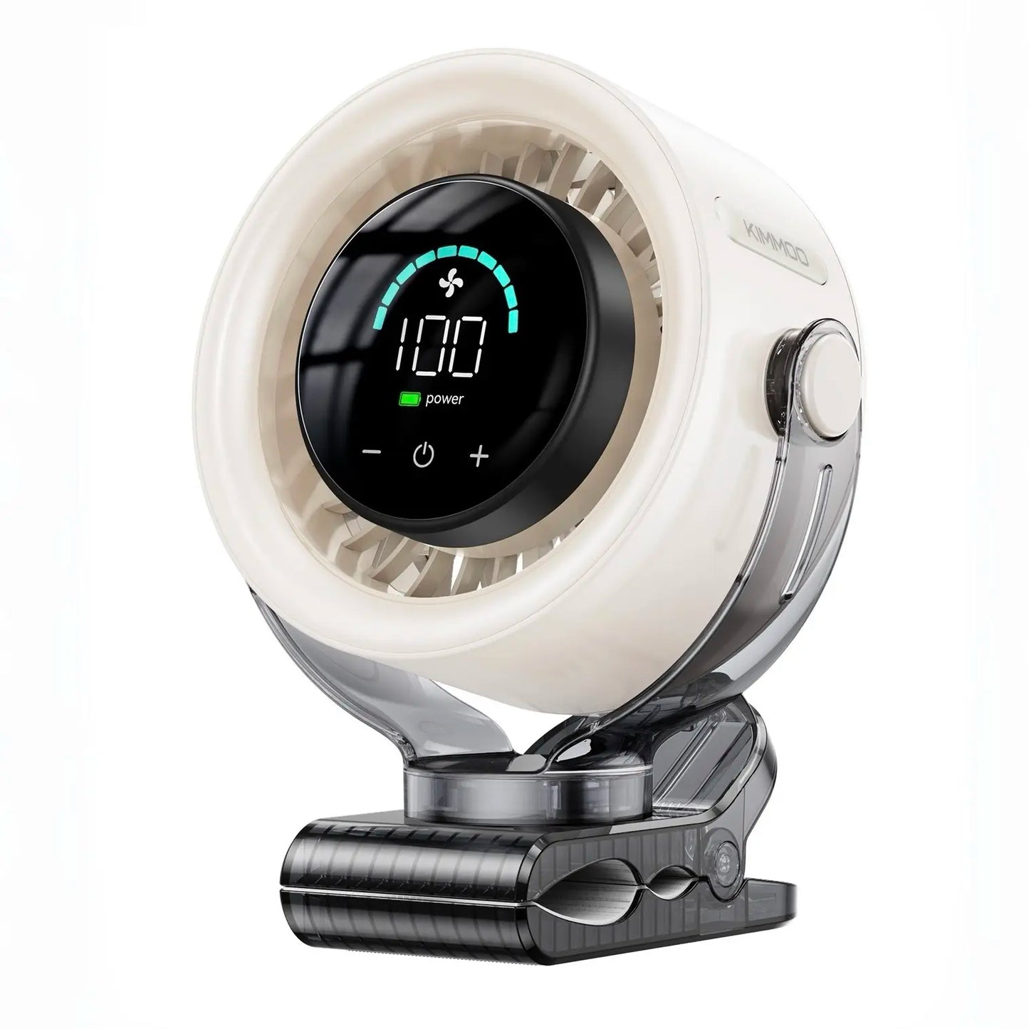 4000mAh Rechargeable Clip-On Fan – 100 Speeds, 360° Rotation & LED Display
