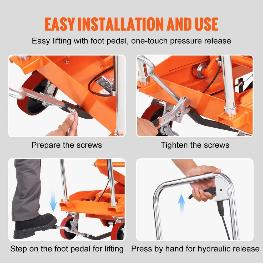 🔧 Portable Hydraulic Lift Table Cart