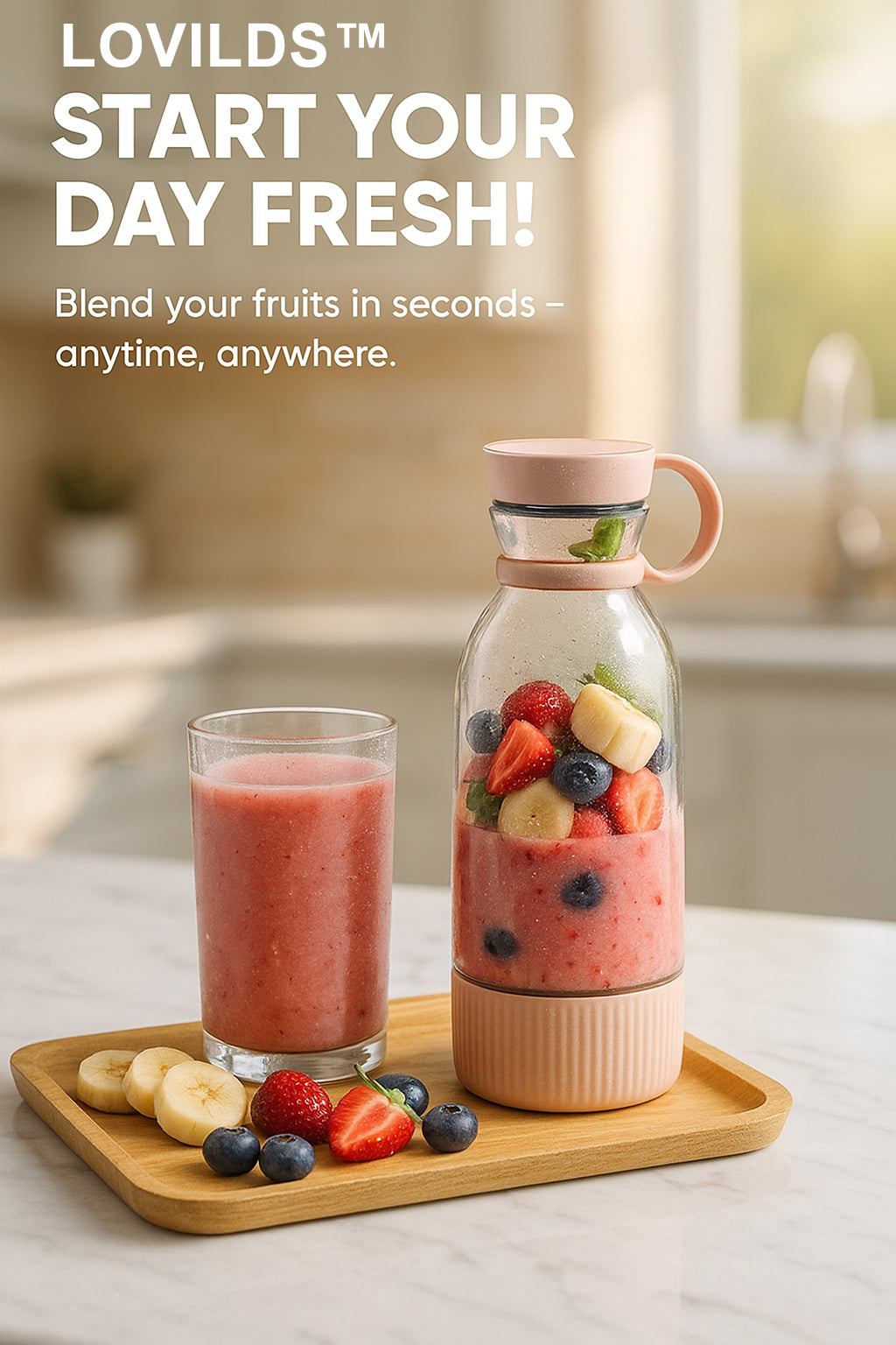LOVILDS™ Fresh Blend Bottle – USB Rechargeable Juicer