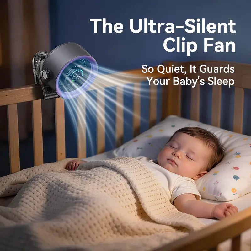 4000mAh Rechargeable Clip-On Fan – 100 Speeds, 360° Rotation & LED Display
